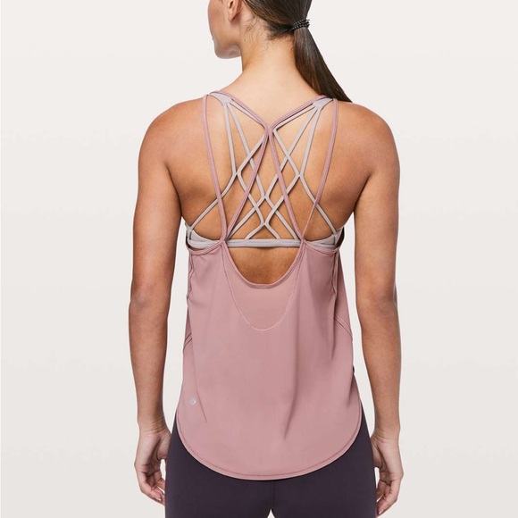 lululemon athletica Tops - Lululemon Athletica Spanish Rose Pink Athletic Anew Strap Tank Top size XS EUC